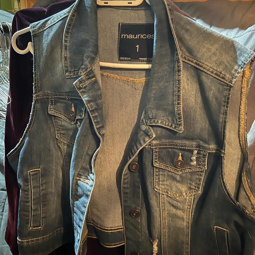 Maurices Blue Denim Vest